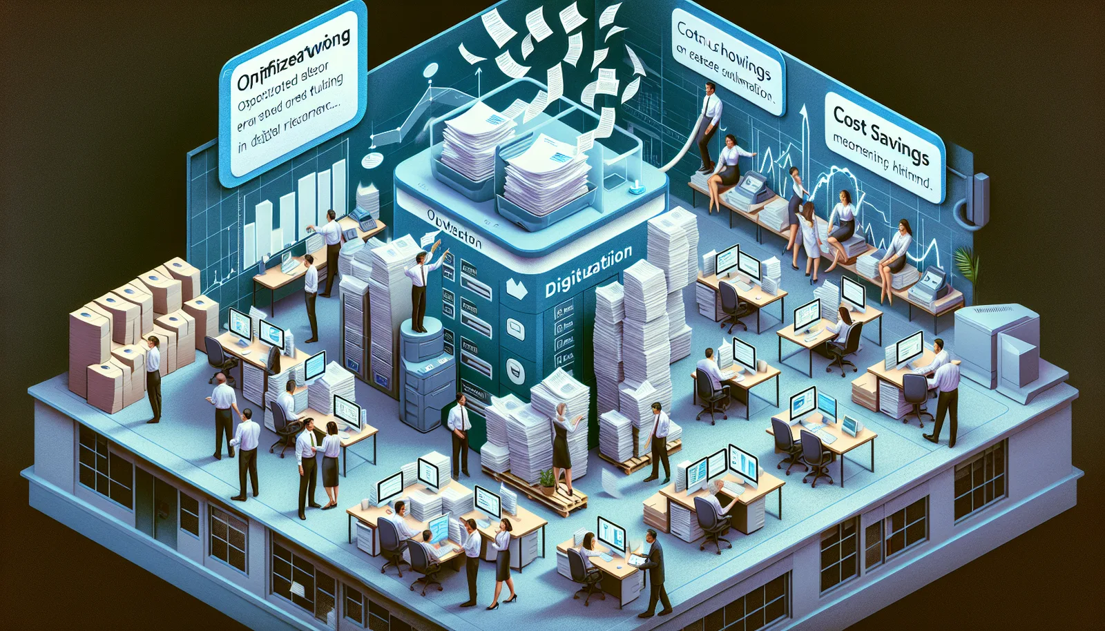 Illustration of optimized workflows and cost savings with EMR system implementation