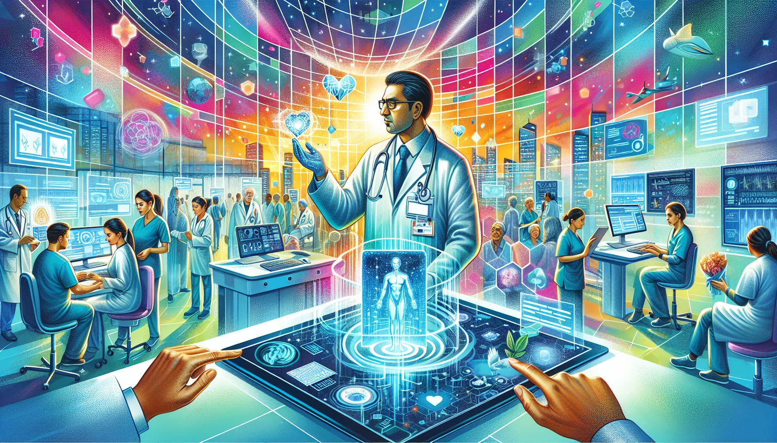 An illustration showing the benefits of implementing med tech solutions.